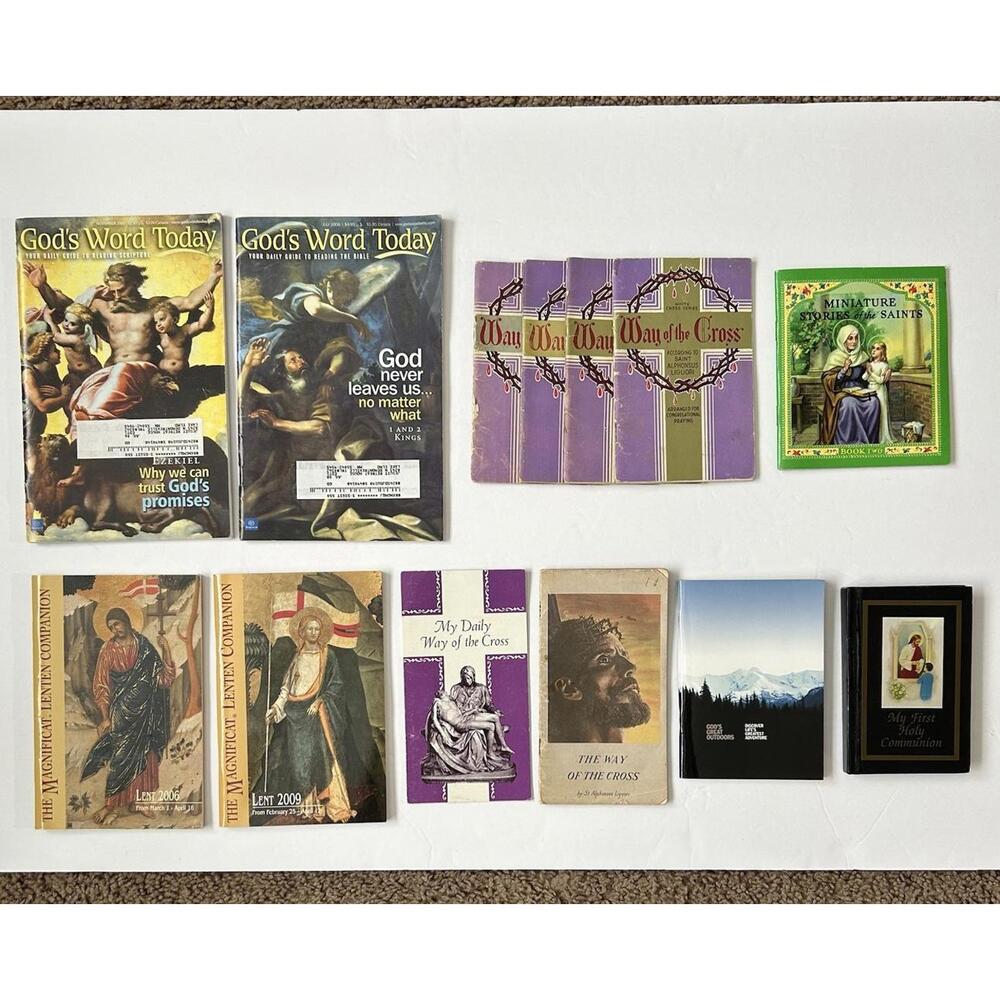 Vintage Catholic Devotional Booklets 13 Pc Lot – Way of the Cross, Lent, Saints